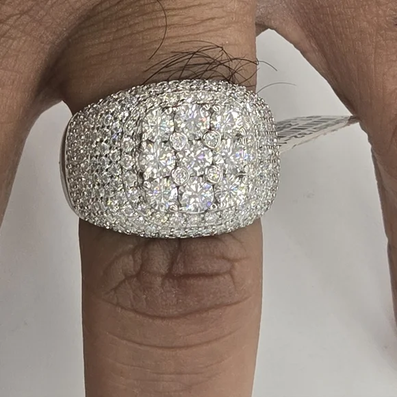 925 Sterling Silver Moissanite Diamond Ring For Men